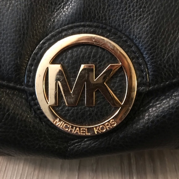 Authentic Michael Kors Black and Gold Handbag - Picture 2 of 5